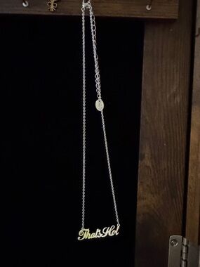 "ThatsHot" Script Pendant Necklace in Gold - Women Jewelry